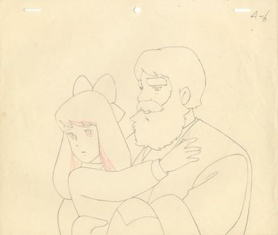 dessin représentant un homme et une femme enlacés dans une pièce