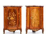 paire de commodes en marqueterie de style Louis XV