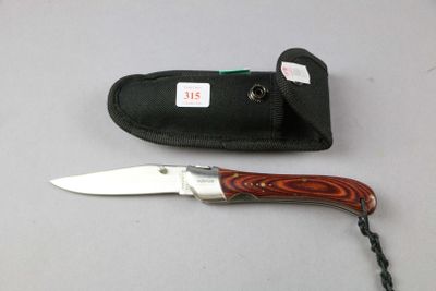 a knife that is laying next to a knife case