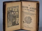 an open book with a picture of a man and a woman on it