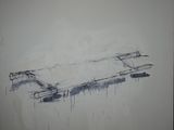 dessin d'un avion sur un mur, avec une lampe au-dessus