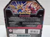a close up of the back of a pokemon card game box