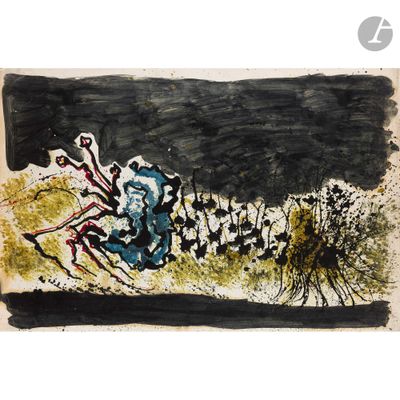 an image of a painting of a man riding a horse in a field