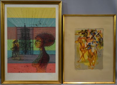 Lot de deux lithographies comprenant : - D'après Pierre EVEN…