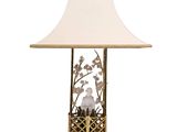 un gros plan d'une lampe sur laquelle se trouve un oiseau dans un nid