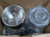 a box with a blender and a bowl inside of it