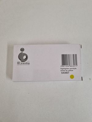 a white card with a barcode on it sitting on a table