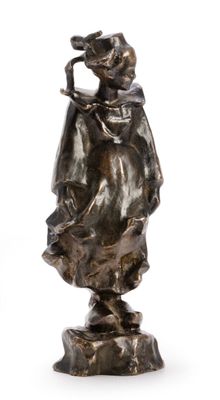 an image of a statue of a man playing a trumpet