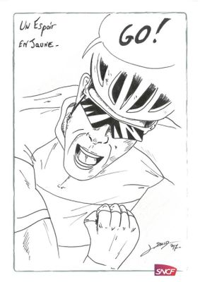 Laurent David - "Go !" - Dessin original sur feuille de Cans…