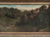 une image représentant un tableau de paysage avec du bétail au premier plan