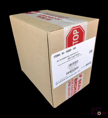 a box that has a sticker on it that says stop