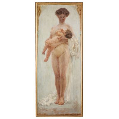 PEINTRE DU XIX-XX SIÈCLE La maternité
