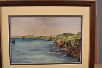une image d'un tableau représentant un voilier sur l'eau