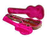 a guitar case with a guitar inside of it