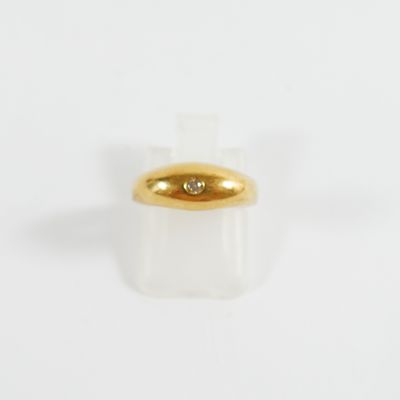 Bague Or Bandeau Avec 10 Diamants - Environ 0,40ct Total - Poinçon Tête D'Aigle