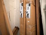 boxes stacked on top of each other in a room