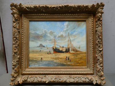 LESCURE Jean (né en 1934) – « Bateau de pêche à marée basse …