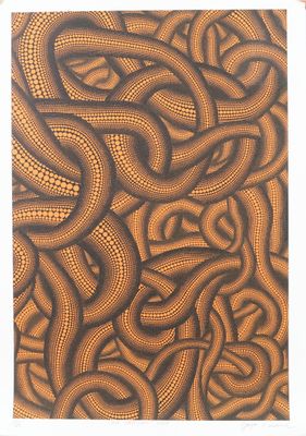 an image of a picture of a painting with a snake on it