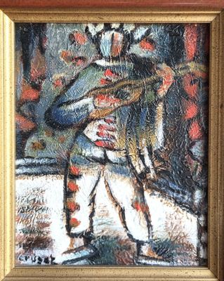 une image représentant un tableau où l'on voit un homme et une femme assis sur un banc