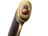 an image of a close up of a sword on a white background