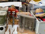 a table with a lot of items on it