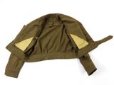 an image of a brown jacket with a yellow lining