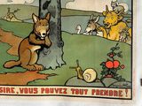 a poster of a dog and a cat in a field