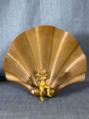 J Lapoire - une coquille à l'ange cuivre et bronze - art déc…