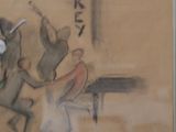 a picture of a drawing of a man playing a piano