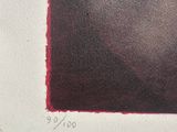 a close up of a piece of paper with a black and red color