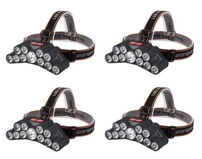 Lot de 4 lampes frontales avec 11 LEDs et 4 modes d'éclairage. Produit - Photo 1