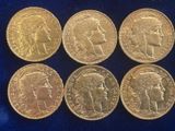 six gold sovereigns from the british empire