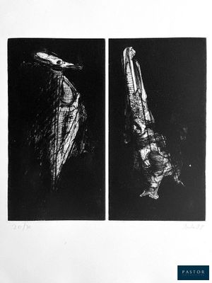 deux photographies en noir et blanc d'un oiseau dans l'obscurité