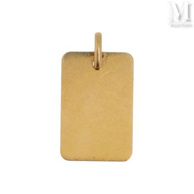 Pendentif Pendentif en or jaune 18K (750°/°°) orné d'une pla…