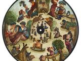a painting of a group of people playing a game of chess