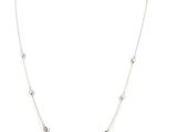 a white gold necklace with diamonds on a white background