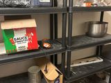 a shelf that has a bunch of items on it