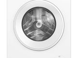 a white washing machine with the door open on a white background