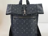 Sac à dos Louis Vu Vu noir et blanc avec finitions argentées