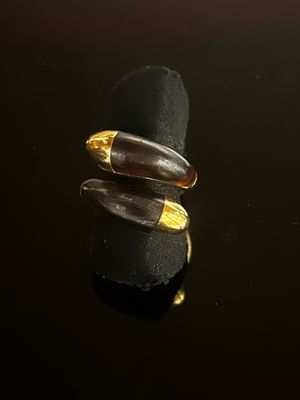 Bague Toi et moi en or jaune 18K, ornée d'éléments dans les tons bruns - Photo 1