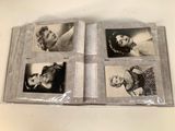 four photos of a woman in a photo album