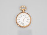 an image of a gold pocket watch with roman numerals on the face