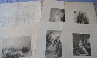 several old black and white photographs of people on a bed