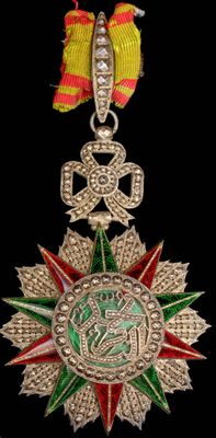 une médaille ornée d'un ruban et d'une étoile