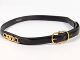 black leather dog collar with gold hardware