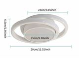 a close up of a white light fixture with measurements