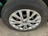 a close up of a tire on a car