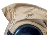 a hat that has a helmet on top of it