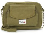 sac à bandoulière en toile vert olive avec une bandoulière en chaîne