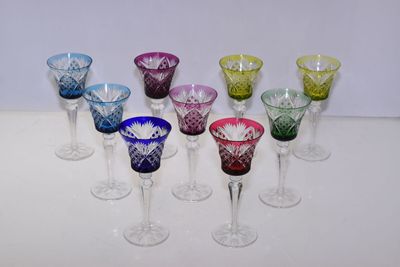 SAINT LOUIS, modèle "VOLOGNE", 9 verres à vin du Rhin en cri… - Photo 1